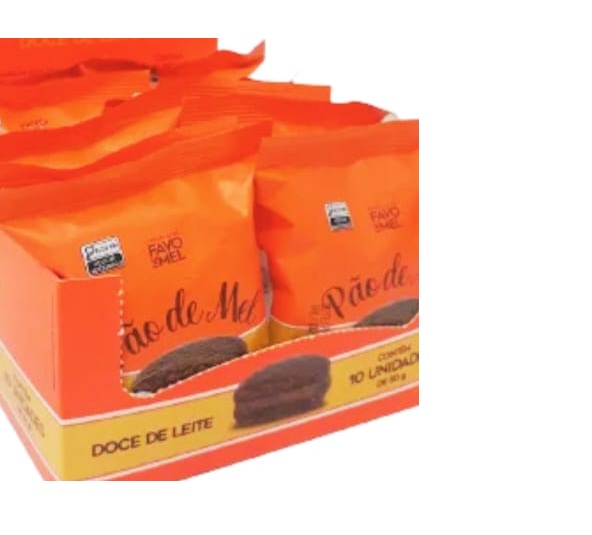 FAVO DE MEL P�O DE MEL RECHEADO DOCE DE LEITE DP 10X50G